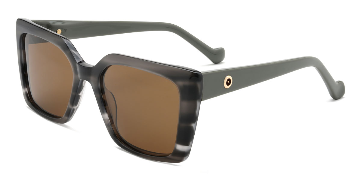 Grey Tortoiseshell Brown Xanthus Glasses - Square Sunglasses