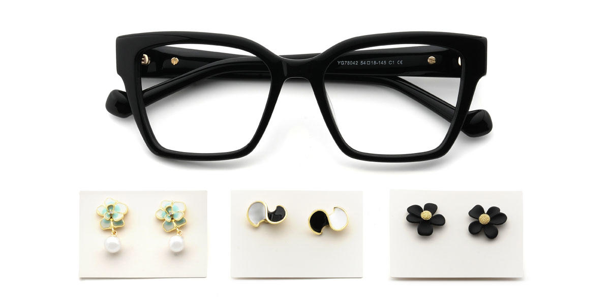 Black Vilhelm Glasses - Square Glasses
