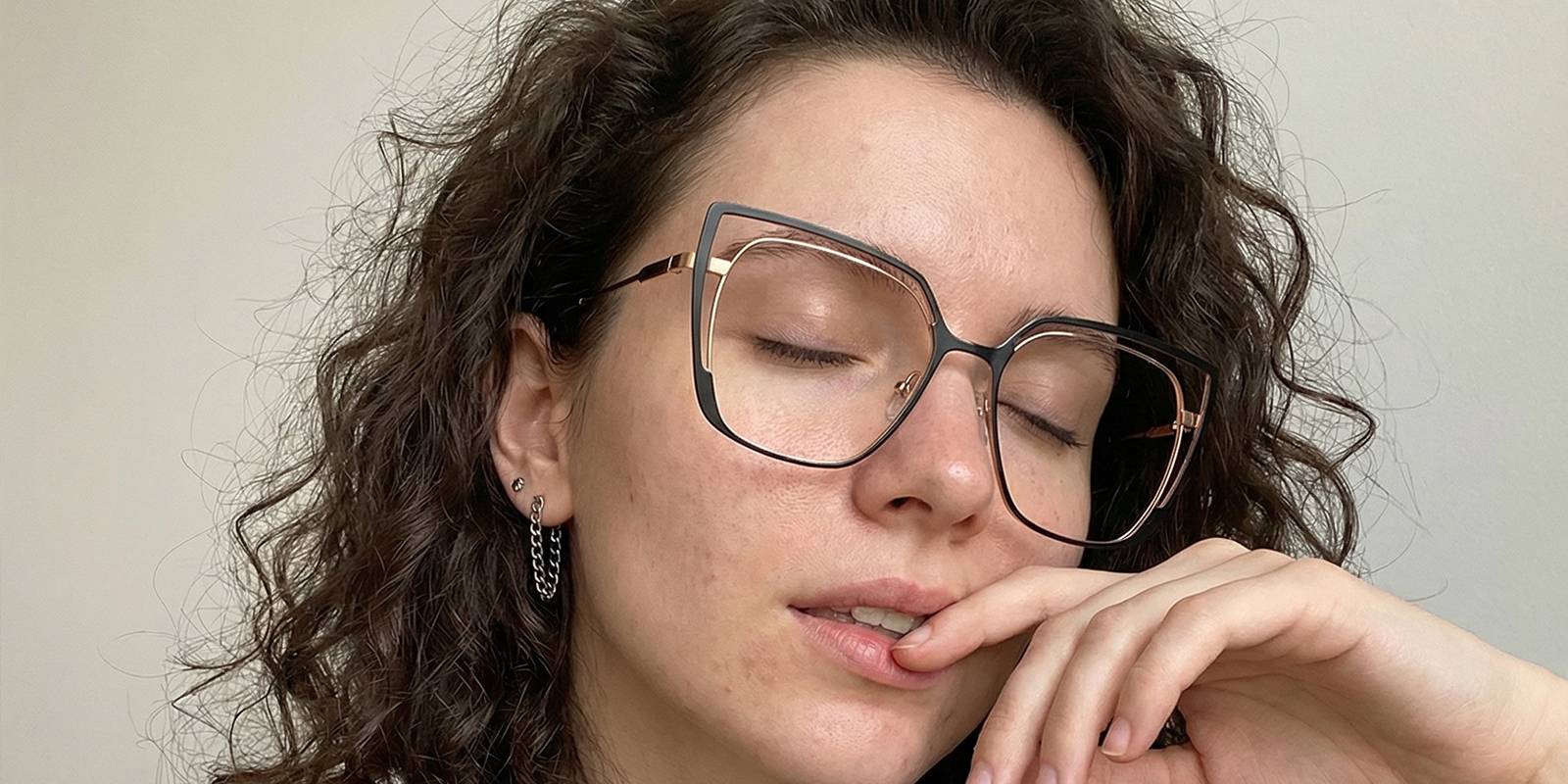 Arany Fekete Yandi Szemüveg - Square Glasses