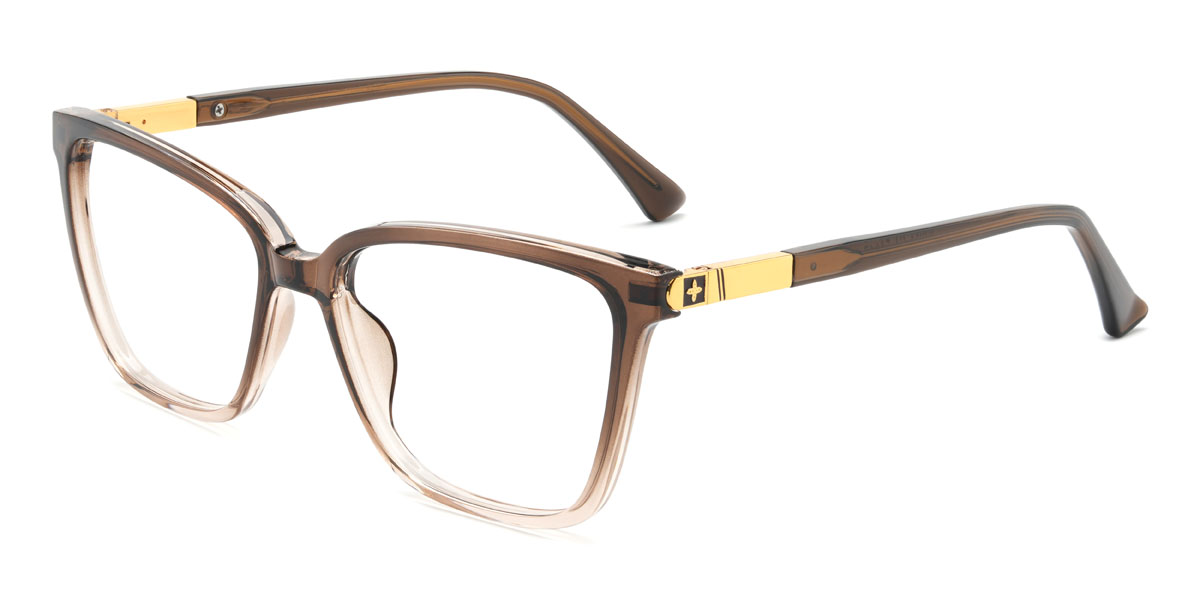 Gradient Brown Jesus Glasses - Rectangle Glasses