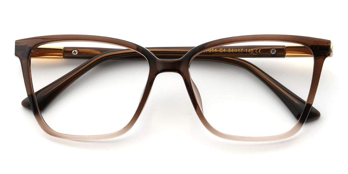 Gradient Brown Jesus Glasses - Rectangle Glasses