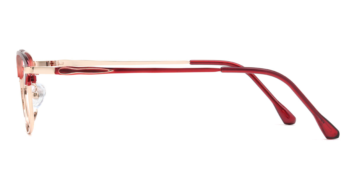 Gold Red Kimmy Glasses - Rectangle Glasses