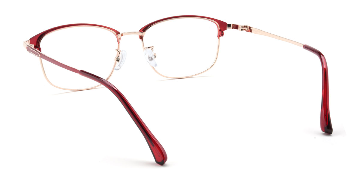 Gold Red Kimmy Glasses - Rectangle Glasses