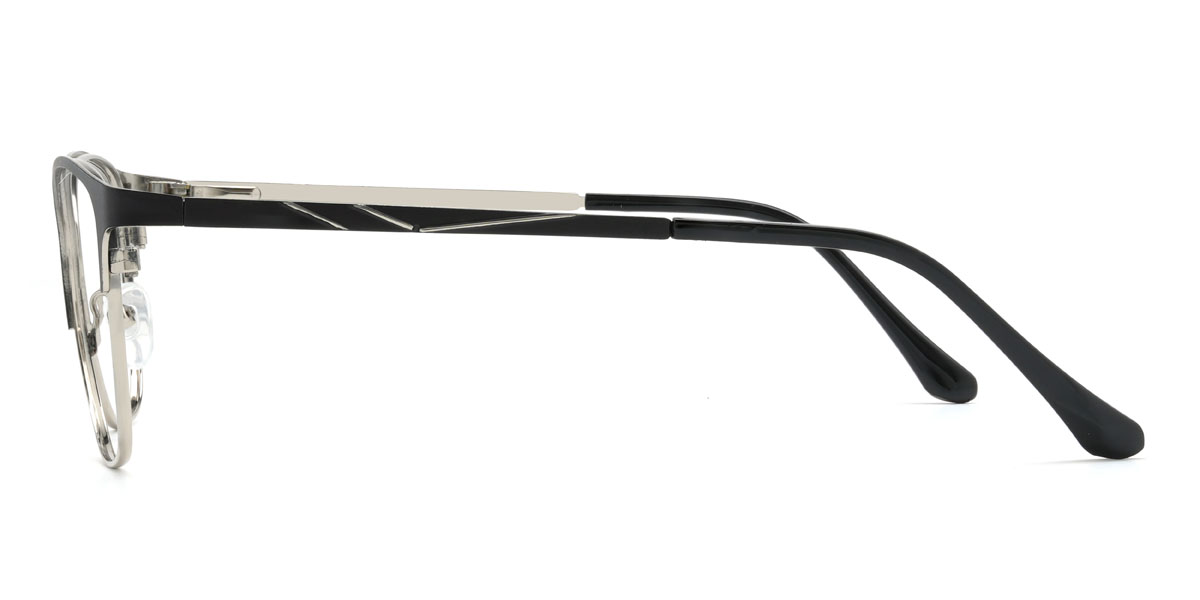 Black Silver Ginger Glasses - Rectangle Glasses