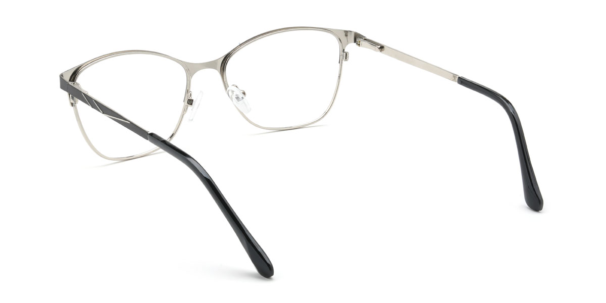 Black Silver Ginger Glasses - Rectangle Glasses