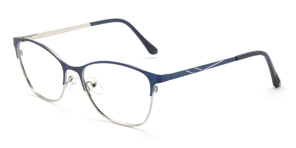 Silver Blue Ginger Glasses - Rectangle Glasses