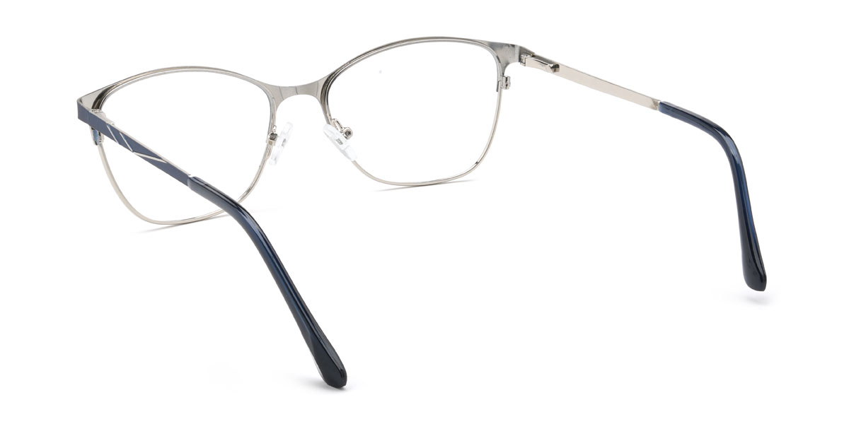 Silver Blue Ginger Glasses - Rectangle Glasses