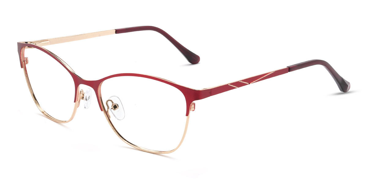 Gold Red Ginger Glasses - Rectangle Glasses