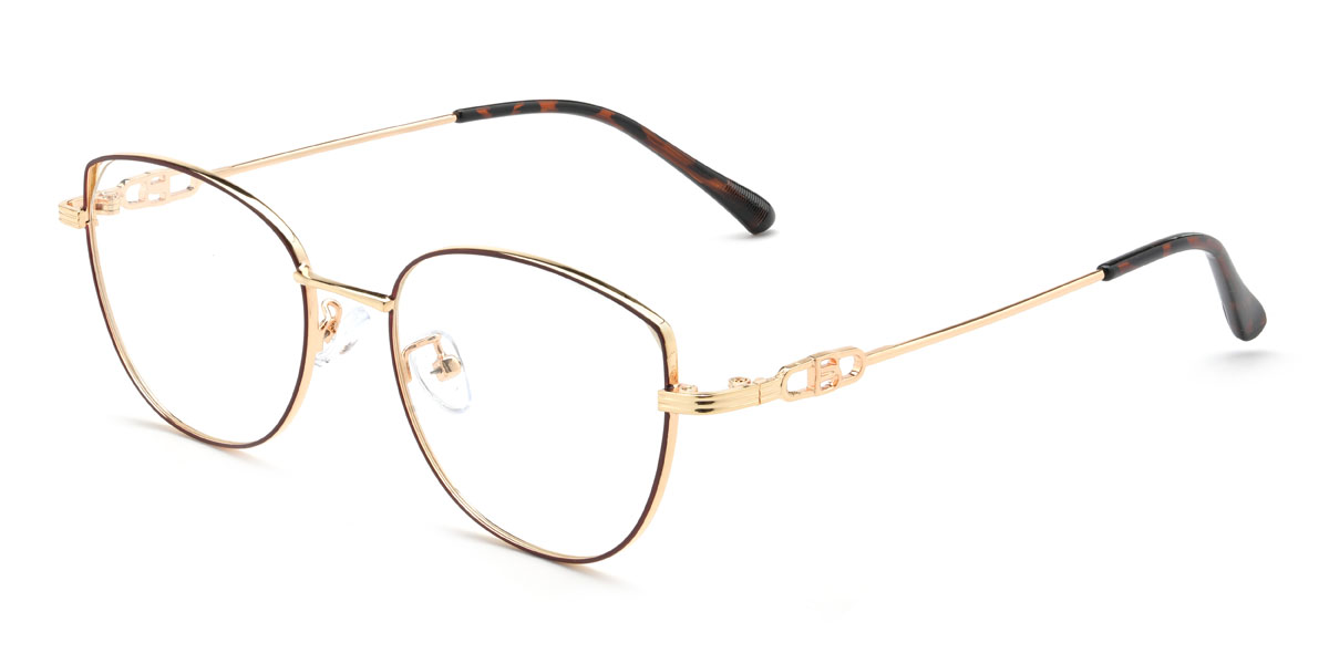 Gold Brown Dorothea Glasses - Cat Eye Glasses
