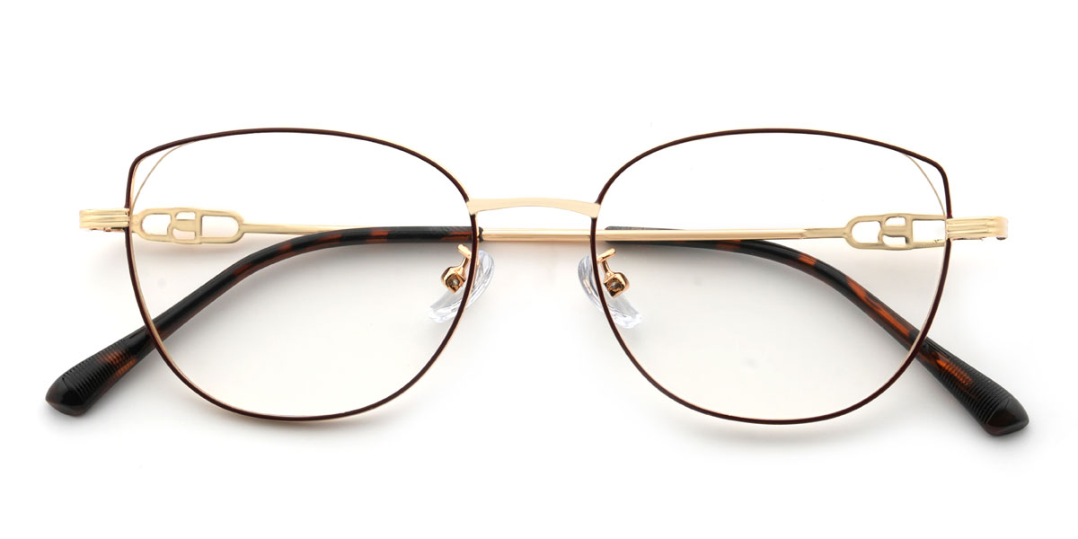 Gold Brown Dorothea Glasses - Cat Eye Glasses