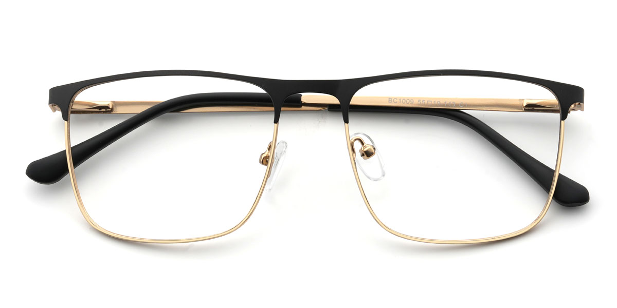 Gold Black Romeo Glasses - Rectangle Glasses
