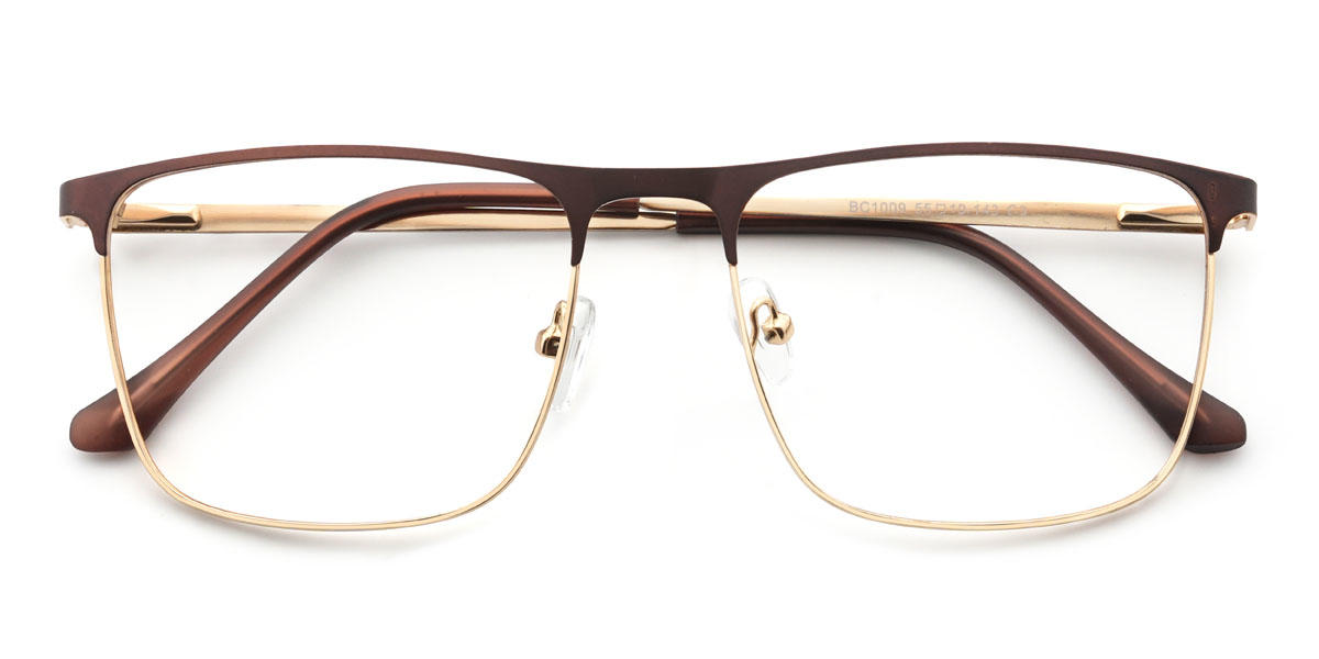 Gold Brown Romeo Glasses - Rectangle Glasses