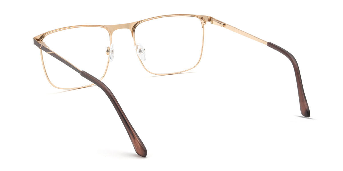 Gold Brown Romeo Glasses - Rectangle Glasses