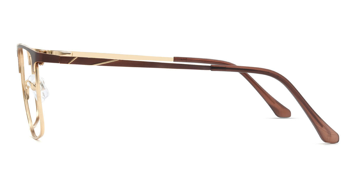 Gold Brown Romeo Glasses - Rectangle Glasses