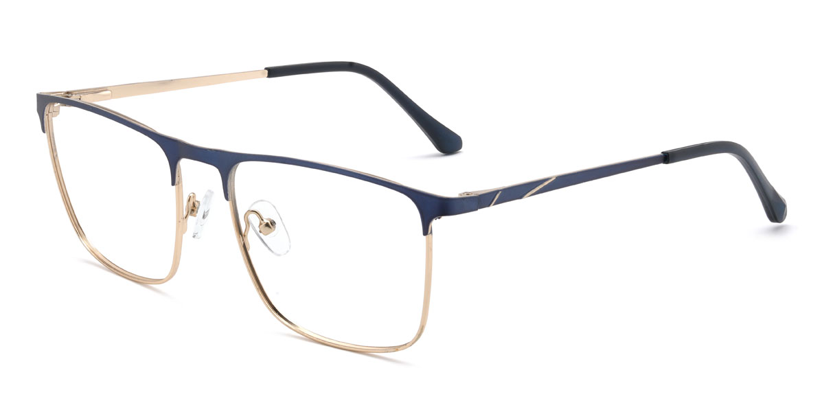 Gold Blue Romeo Glasses - Rectangle Glasses