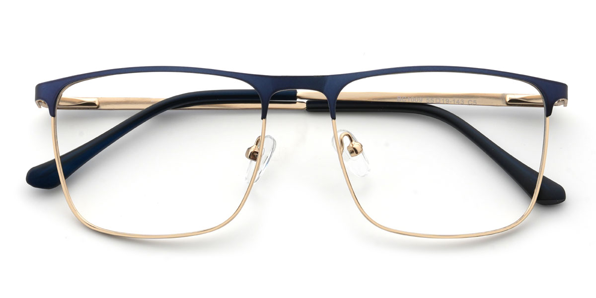 Gold Blue Romeo Glasses - Rectangle Glasses