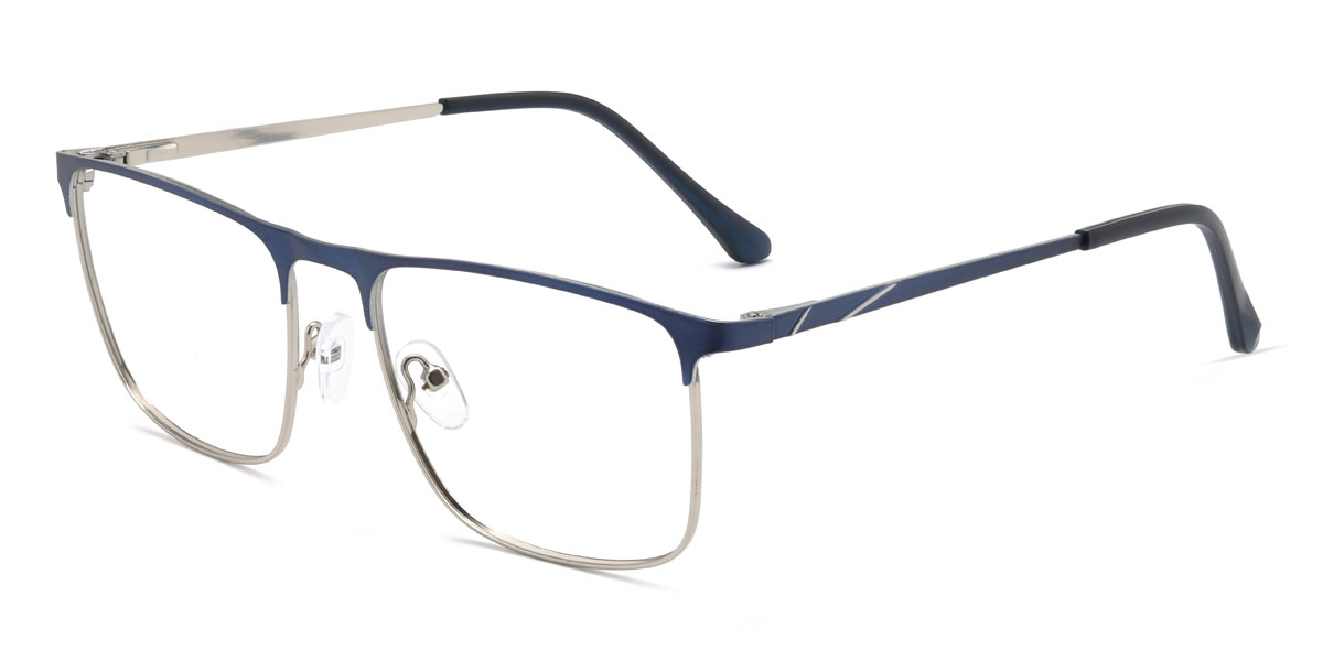 Silver Blue Romeo Glasses - Rectangle Glasses