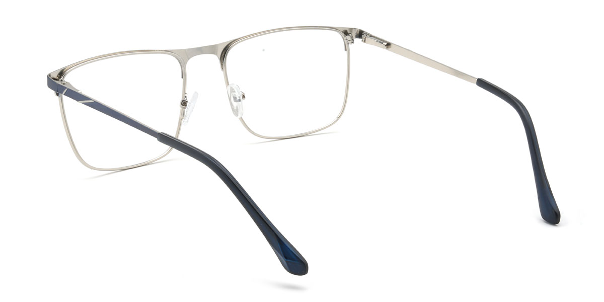 Silver Blue Romeo Glasses - Rectangle Glasses
