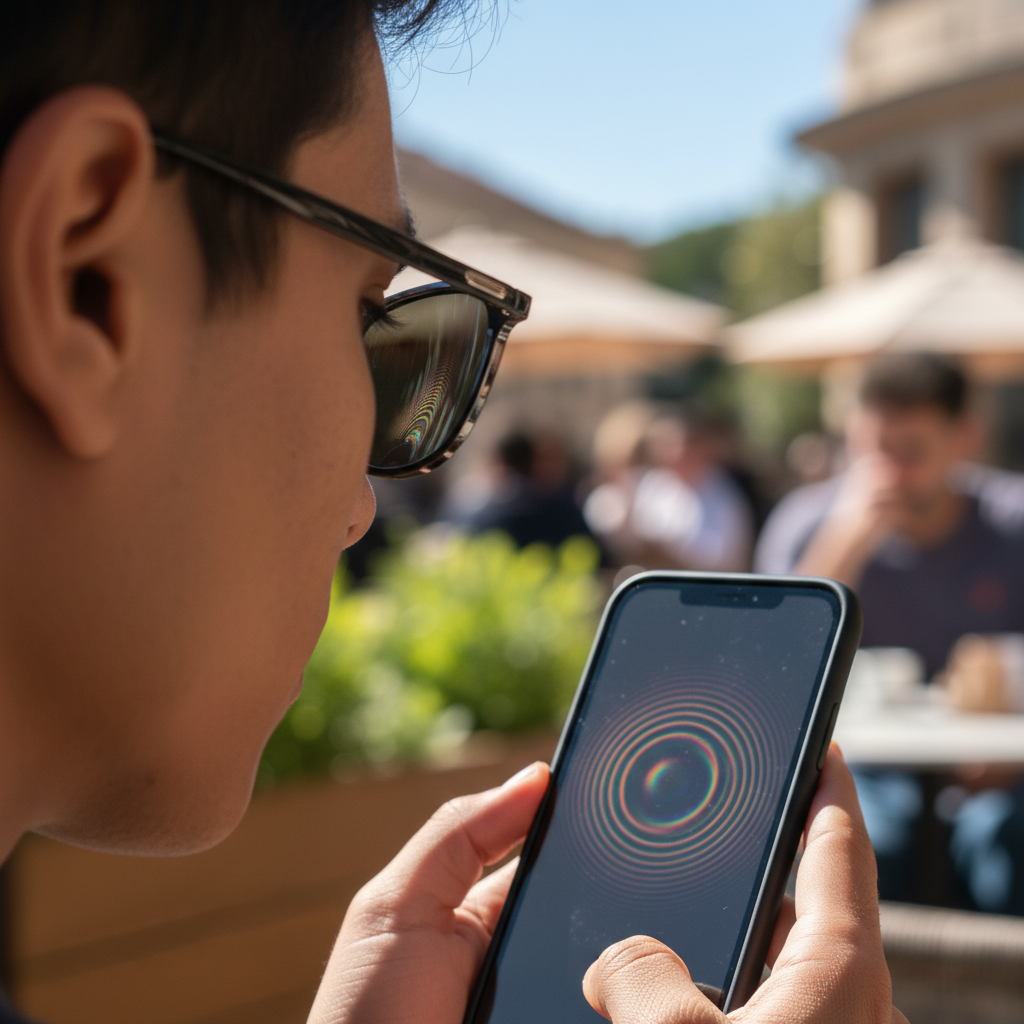 What is the rainbow effect on polarized lenses?