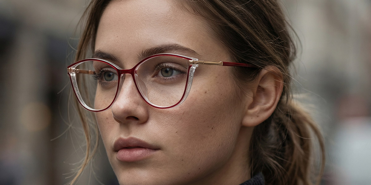 Wine Chloe Glasses - Cat Eye Glasses