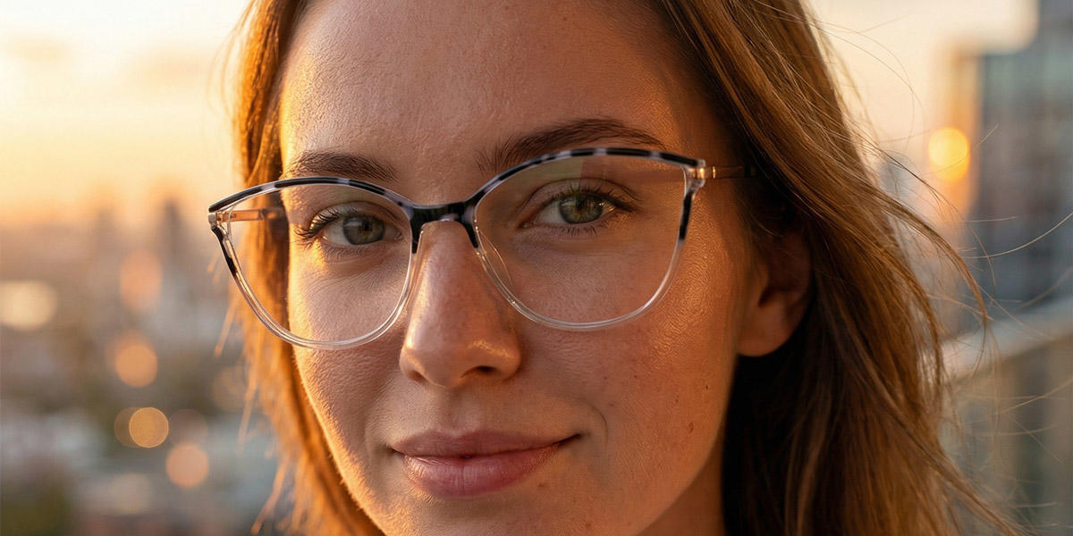 Átlátszó fekete teknősbéka Chloe Szemüveg - Cat Eye Glasses