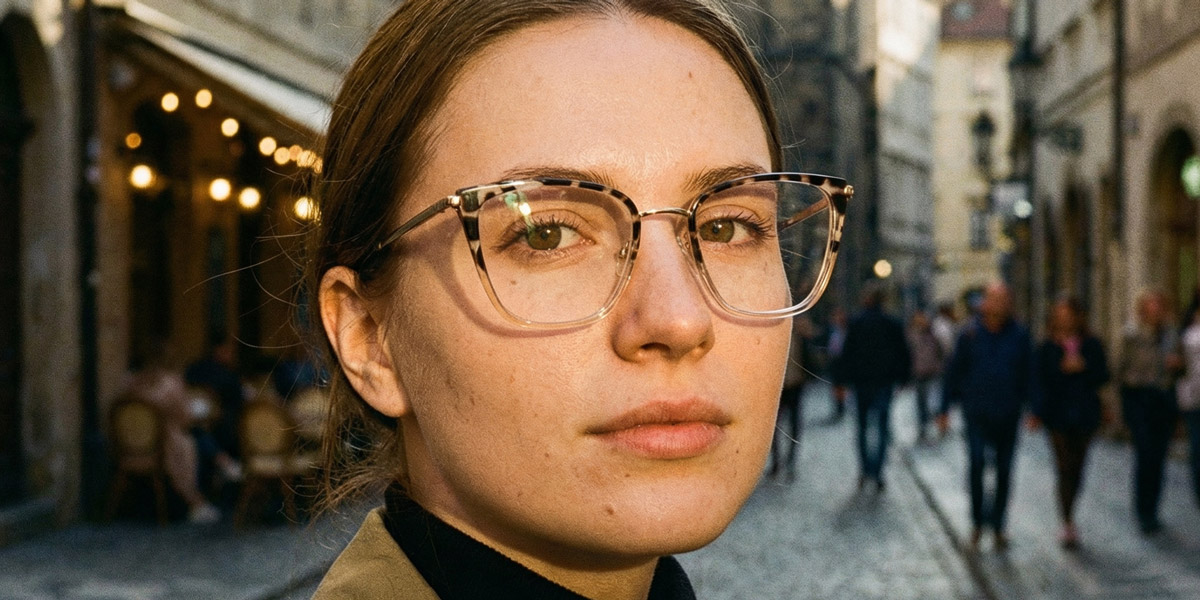 Dark Brown Spots Ariella Glasses - Cat Eye Glasses