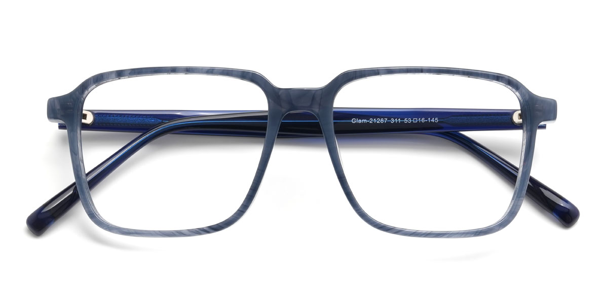 Blue Tortoiseshell Sammy Glasses - Rectangle Glasses