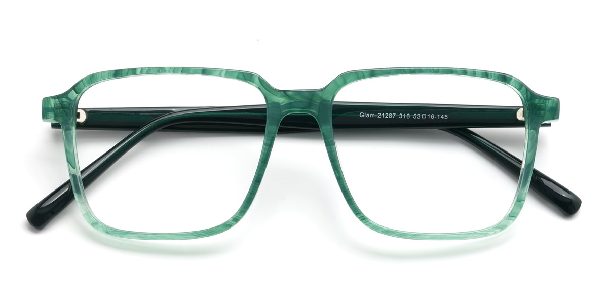 Green Tortoiseshell Sammy Glasses - Rectangle Glasses