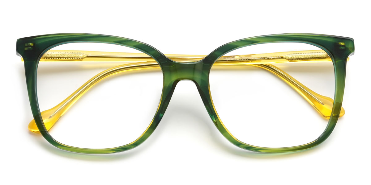 Green Tortoiseshell Bryant Glasses - Rectangle Glasses