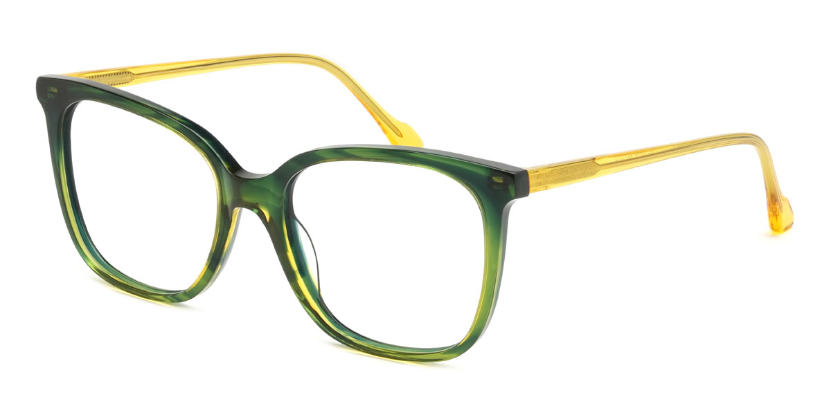 Green Tortoiseshell Bryant Glasses - Rectangle Glasses