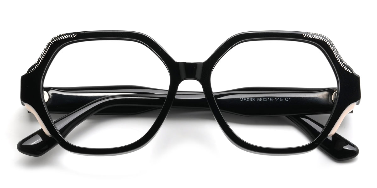 Black Raina Glasses - Oval Glasses