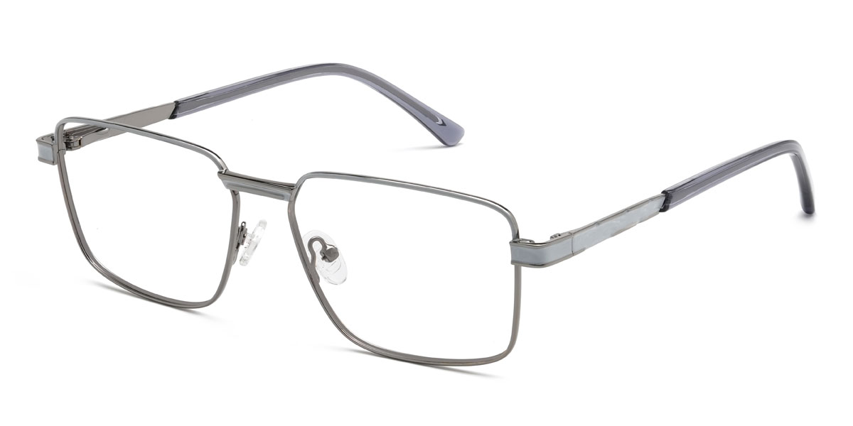 Silver Grey Ismail Glasses - Rectangle Glasses