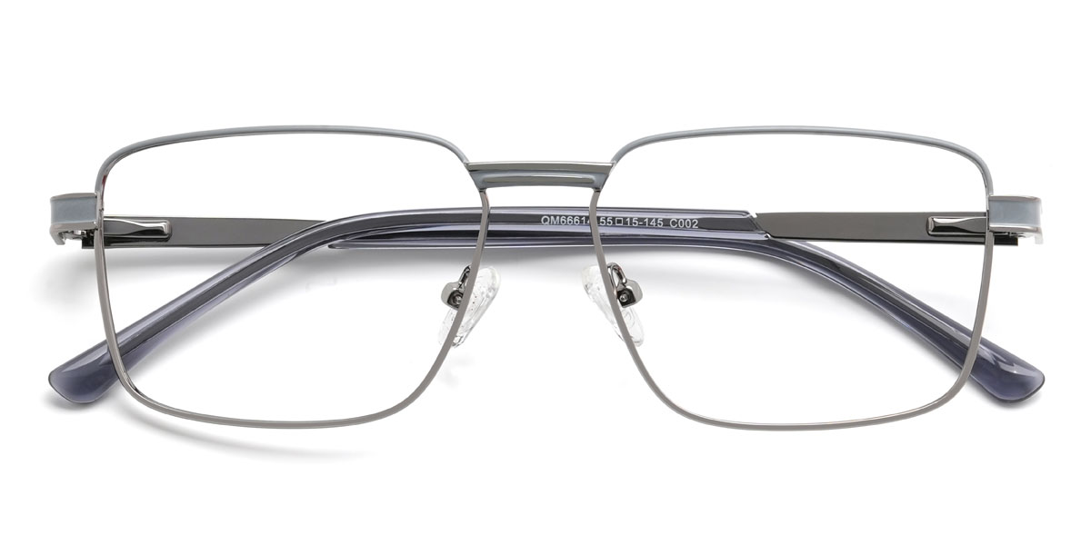 Silver Grey Ismail Glasses - Rectangle Glasses