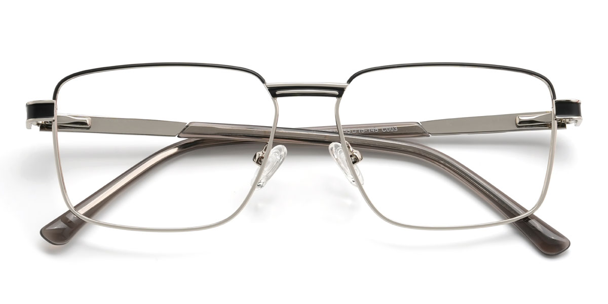 Black Silver Ismail Glasses - Rectangle Glasses