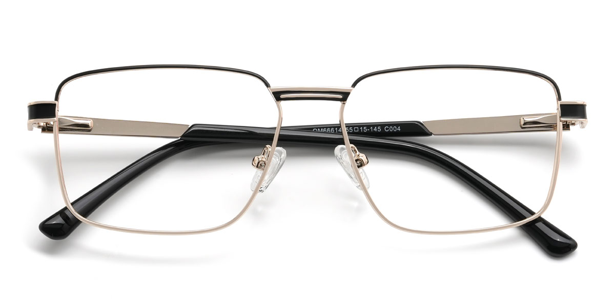 Gold Black Ismail Glasses - Rectangle Glasses