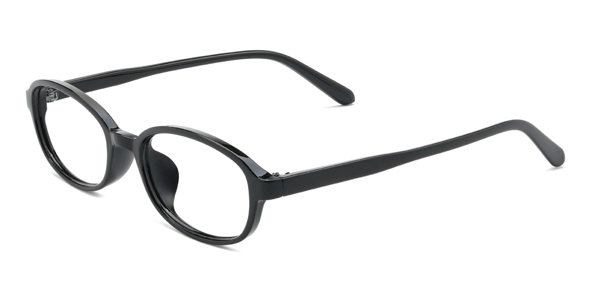 Black Nika Glasses - Oval Glasses