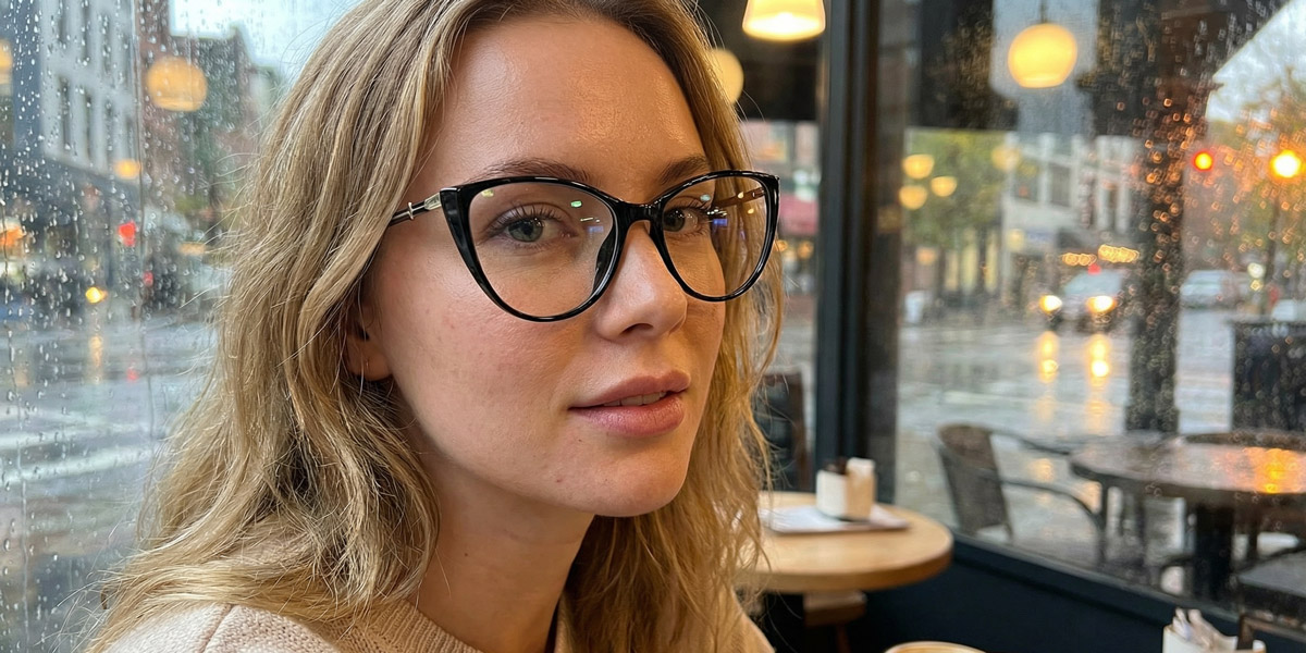 Black Caius Glasses - Cat Eye Glasses