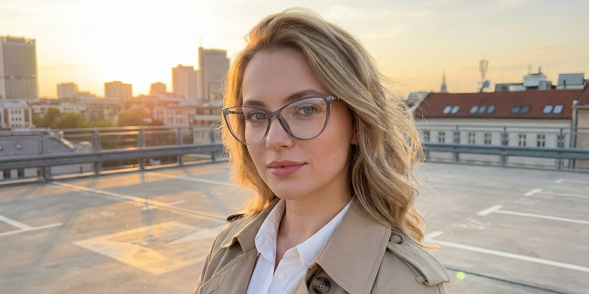 Light Grey Caius Glasses - Cat Eye Glasses