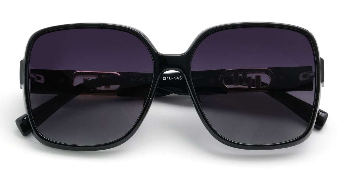 Black Gradual Purple Yasmine Glasses - Square Sunglasses