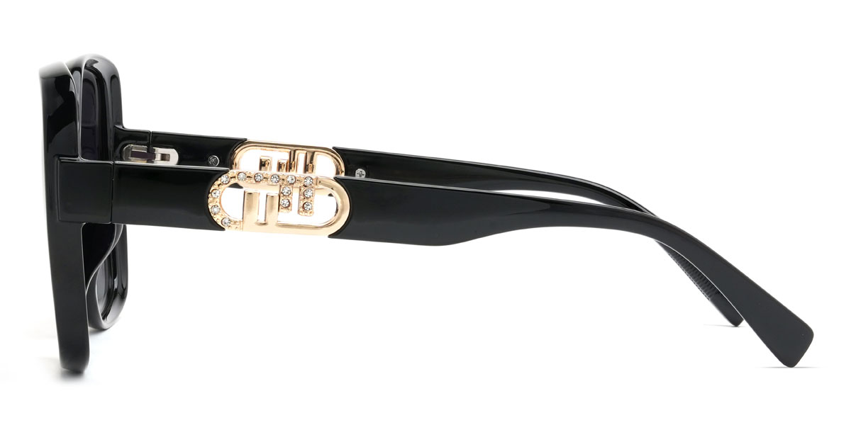 Black Gradual Purple Yasmine Glasses - Square Sunglasses