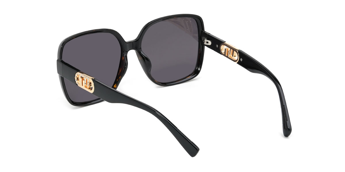 Tortoiseshell Grey Yasmine Glasses - Square Sunglasses