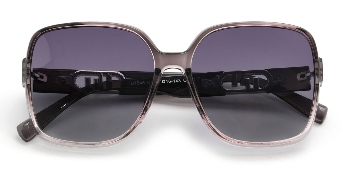 Grau Rosa Gradual Lila Yasmine Brille - Square Sunglasses