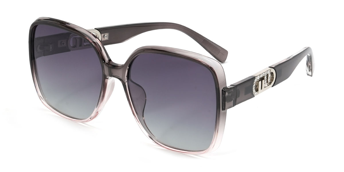 Grau Rosa Gradual Lila Yasmine Brille - Square Sunglasses
