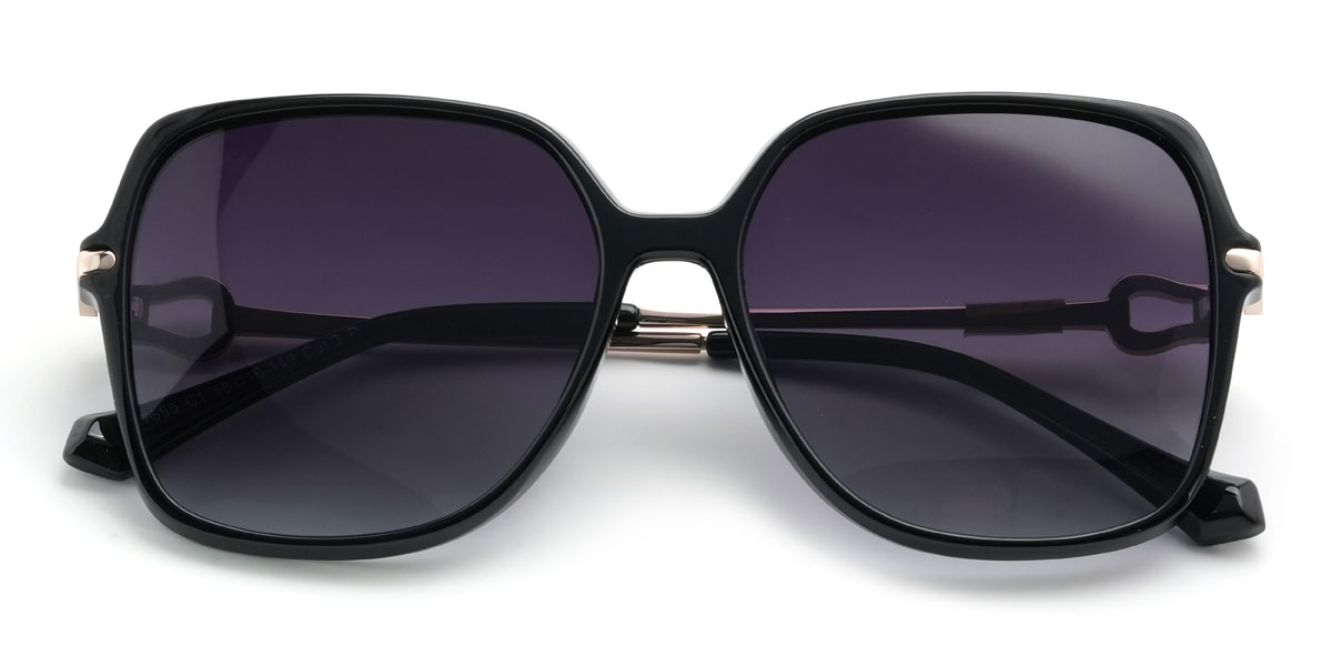Black Gradual Purple Vivienne Glasses - Square Sunglasses