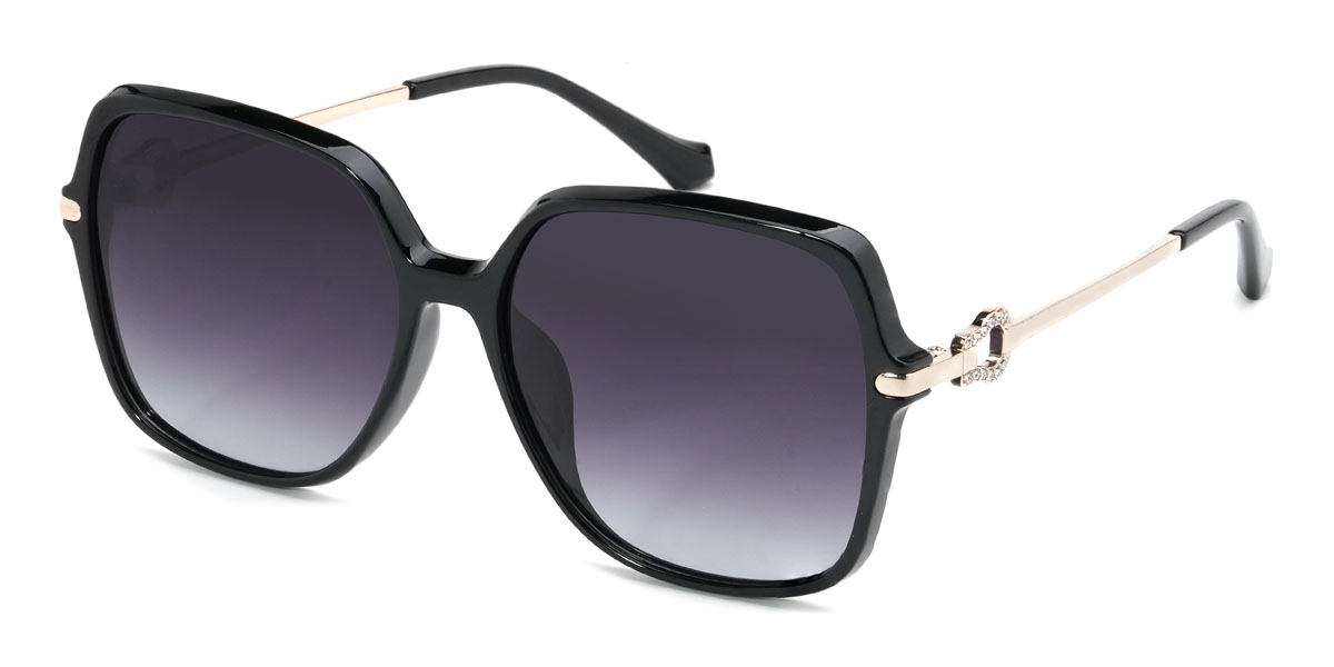 Black Gradual Purple Vivienne Glasses - Square Sunglasses