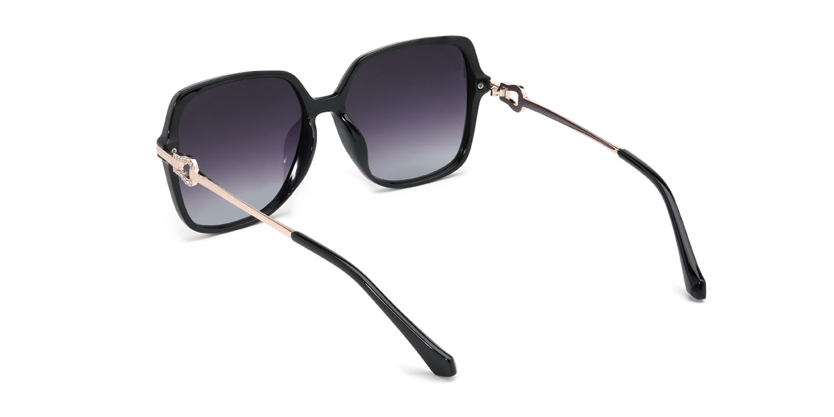 Black Gradual Purple Vivienne Glasses - Square Sunglasses