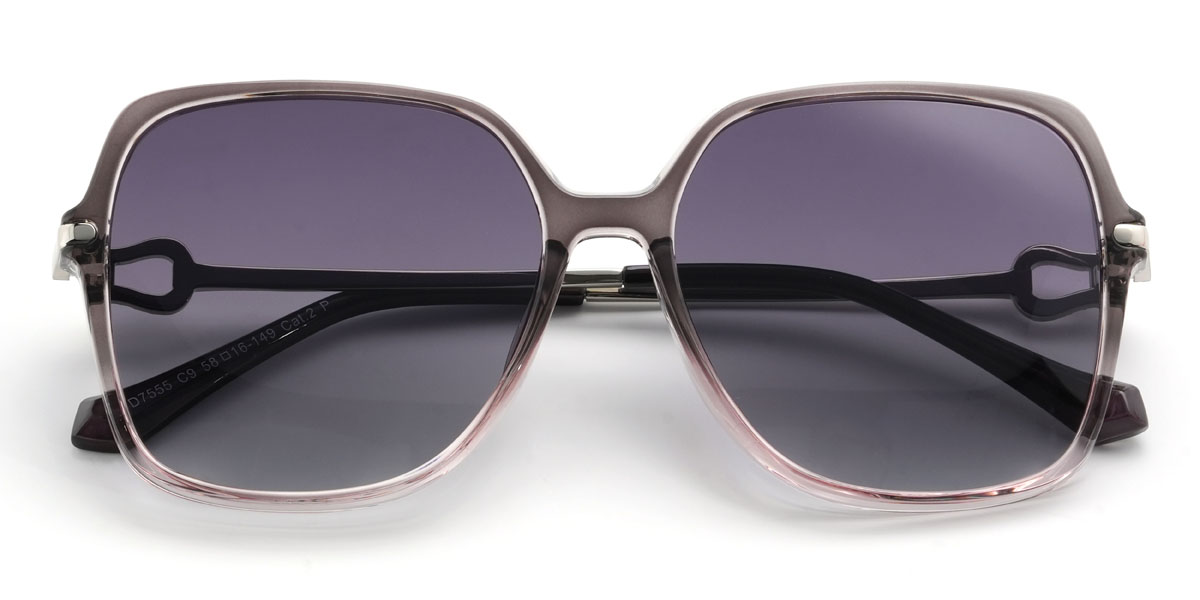 Gris Rosa Gradual Morado Vivienne Gafas - Square Sunglasses