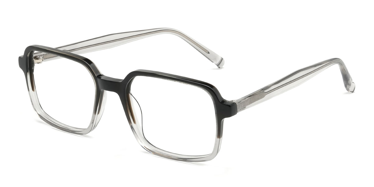 Schwarz Grau Loren Brille - Rectangle Glasses