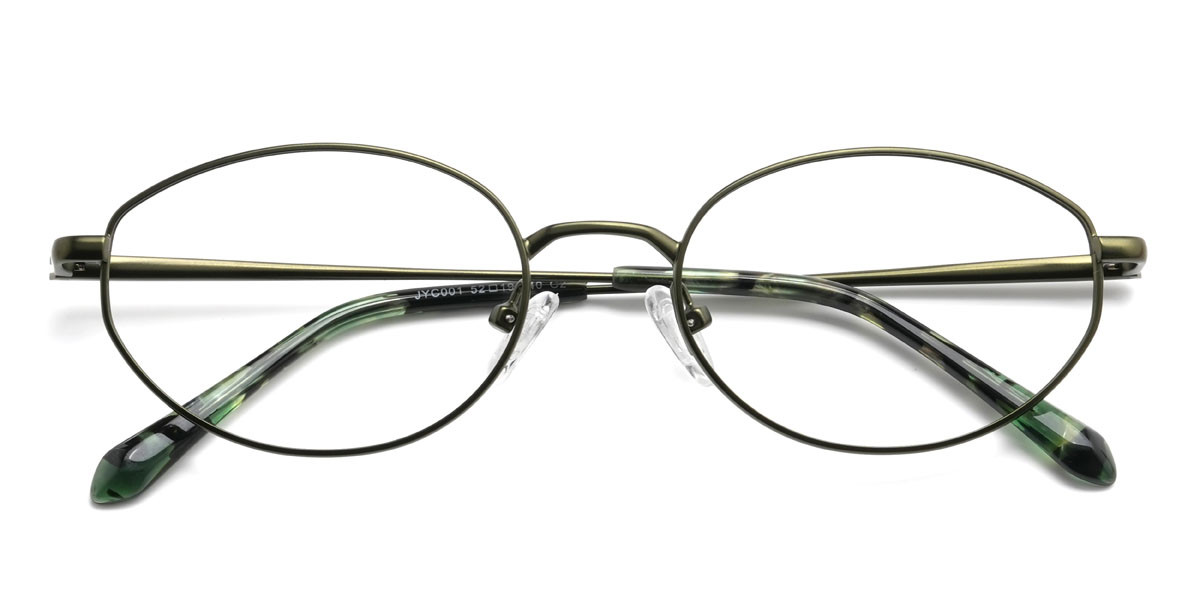 Deep Green Iain Glasses - Oval Glasses