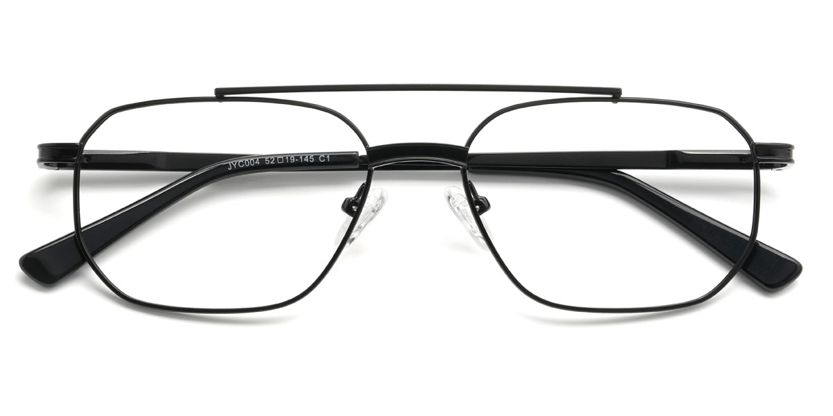 Black Francesco Glasses - Aviator Glasses